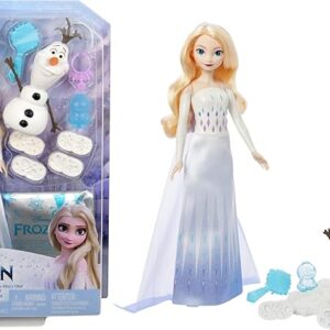 Disney Frozen, Boneca Aventuras Elsa e Boneco Olaf, Mais 4 Acessórios, Para crianças a partir de 4 anos, Mattel