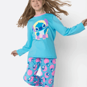 Pijama Manga Longa Algodão Menina Teen Stitch - Puket Fashion