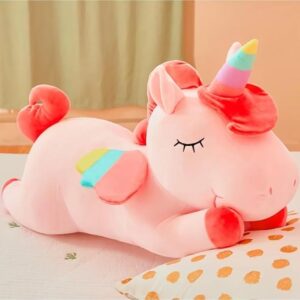 Unicornio Pelucia Rosa Fofo 60cm Deitado Infantil