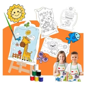 Kit Infantil Pintando O Sete Com Cavalete E Tintas Guache